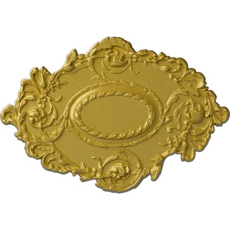 Ekena Millwork Kinsley Flowing Leaf Ceiling Medallion, Hand-Painted Rich Gold, 30 3/8"W x 20 3/4"H x 1"P CM30KIRGS
